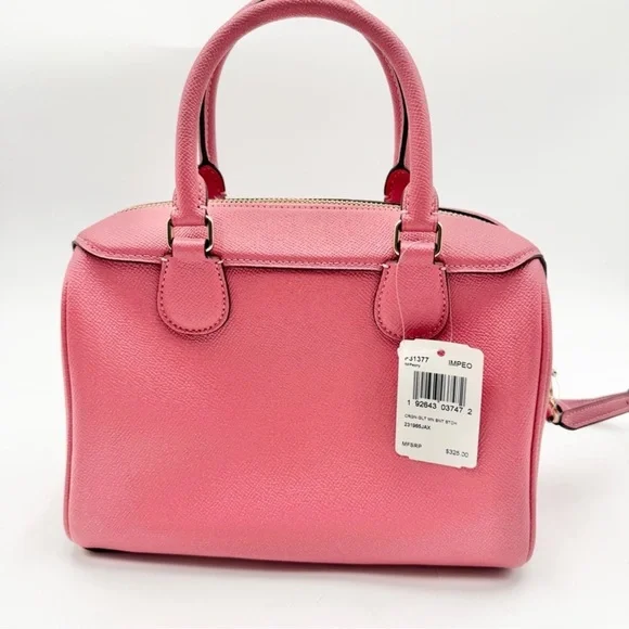 Coach Mini Bennett Satchel/Crossbody Bag in Salmon Pink NWT - Picture 3 of 9